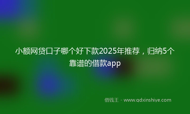小额网贷口子哪个好下款2025年推荐，归纳5个靠谱的借款app