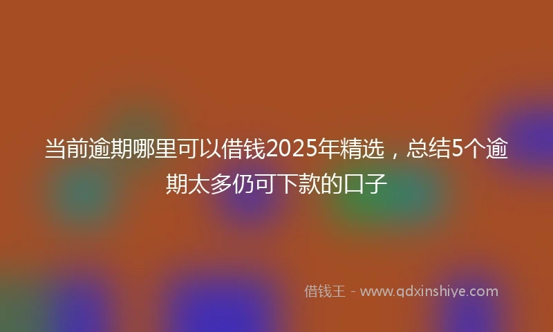 当前逾期哪里可以借钱2025年精选，总结5个逾期太多仍可下款的口子