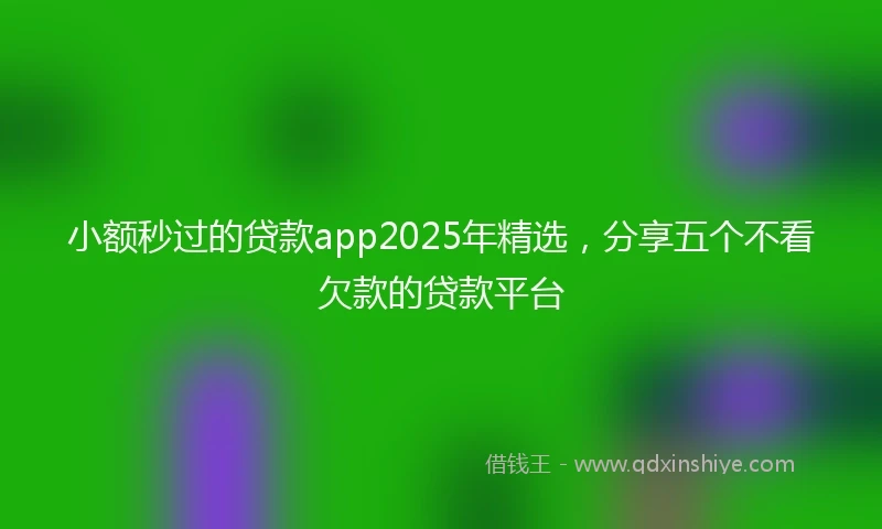 小额秒过的贷款app2025年精选，分享五个不看欠款的贷款平台