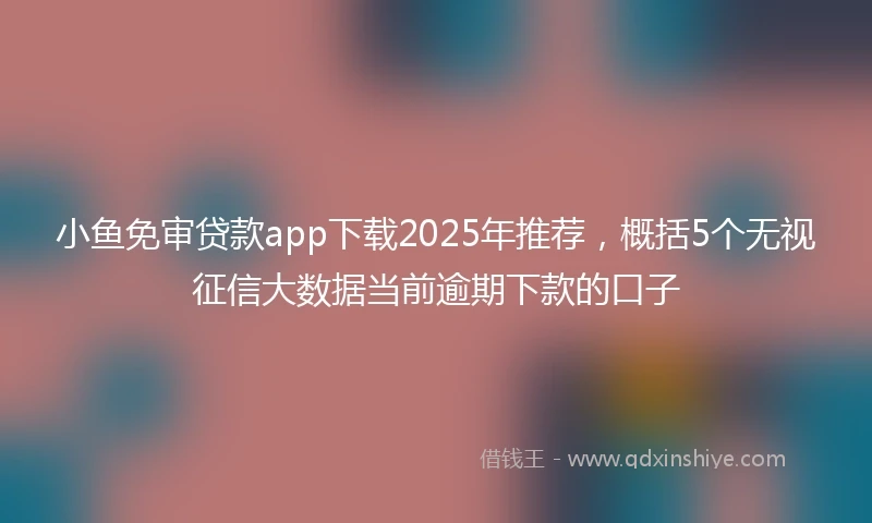 小鱼免审贷款app下载2025年推荐，概括5个无视征信大数据当前逾期下款的口子
