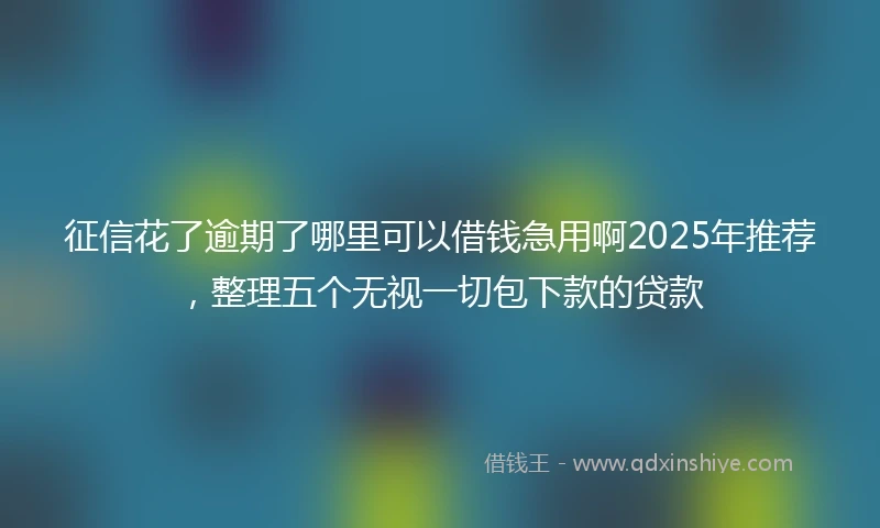 征信花了逾期了哪里可以借钱急用啊2025年推荐，整理五个无视一切包下款的贷款