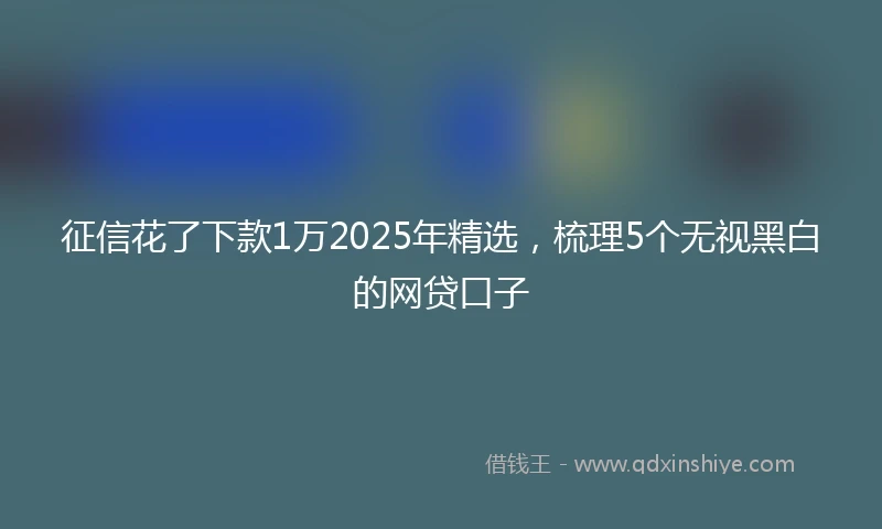 征信花了下款1万2025年精选，梳理5个无视黑白的网贷口子
