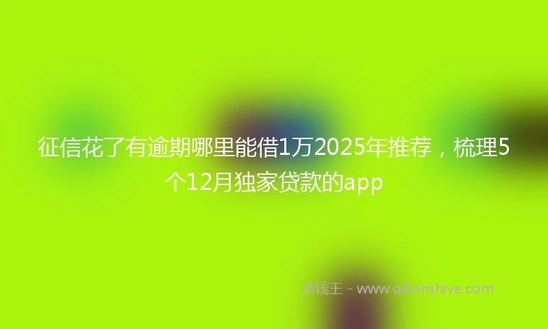 征信花了有逾期哪里能借1万2025年推荐，梳理5个12月独家贷款的app