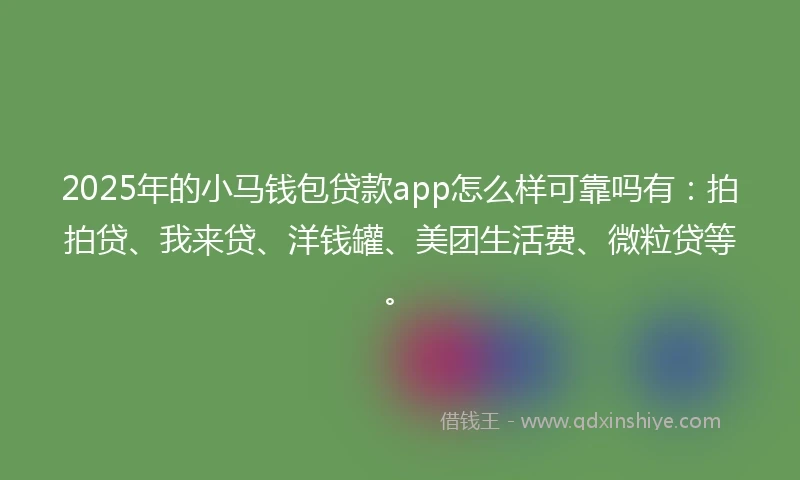 2025年的小马钱包贷款app怎么样可靠吗有：拍拍贷、我来贷、洋钱罐、美团生活费、微粒贷等。