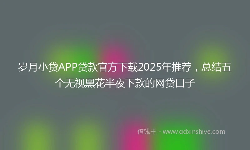 岁月小贷APP贷款官方下载2025年推荐，总结五个无视黑花半夜下款的网贷口子
