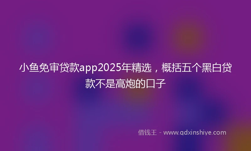 小鱼免审贷款app2025年精选，概括五个黑白贷款不是高炮的口子