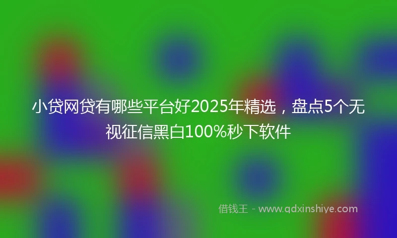 小贷网贷有哪些平台好2025年精选，盘点5个无视征信黑白100%秒下软件