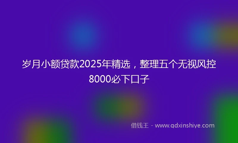 岁月小额贷款2025年精选，整理五个无视风控8000必下口子