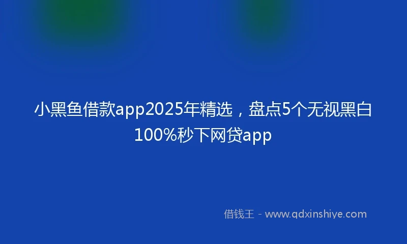 小黑鱼借款app2025年精选，盘点5个无视黑白100%秒下网贷app
