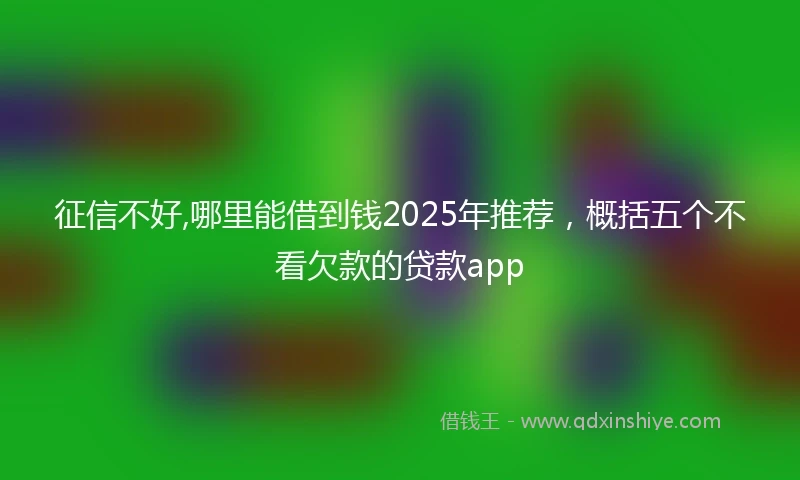 征信不好,哪里能借到钱2025年推荐，概括五个不看欠款的贷款app