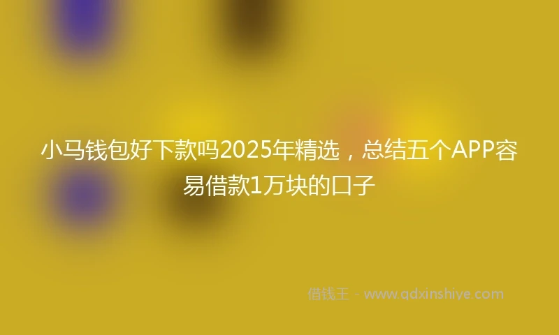小马钱包好下款吗2025年精选，总结五个APP容易借款1万块的口子