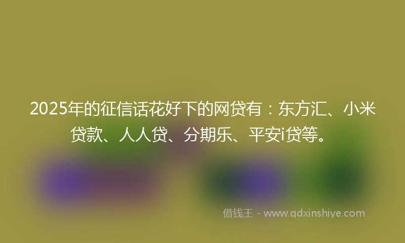 2025年的征信话花好下的网贷有：东方汇、小米贷款、人人贷、分期乐、平安i贷等。