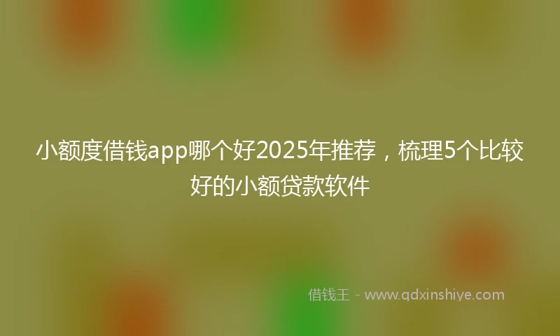 小额度借钱app哪个好2025年推荐，梳理5个比较好的小额贷款软件