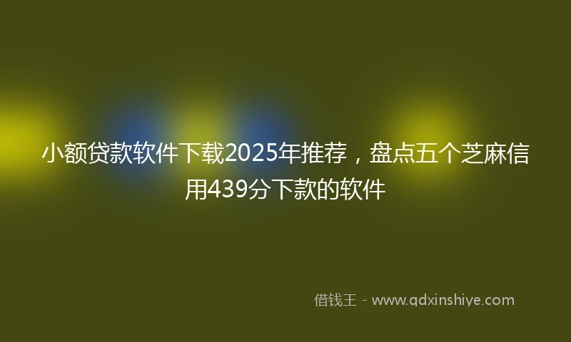 小额贷款软件下载2025年推荐，盘点五个芝麻信用439分下款的软件