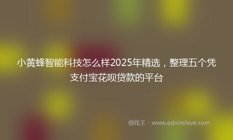 小黄蜂智能科技怎么样2025年精选，整理五个凭支付宝花呗贷款的平台