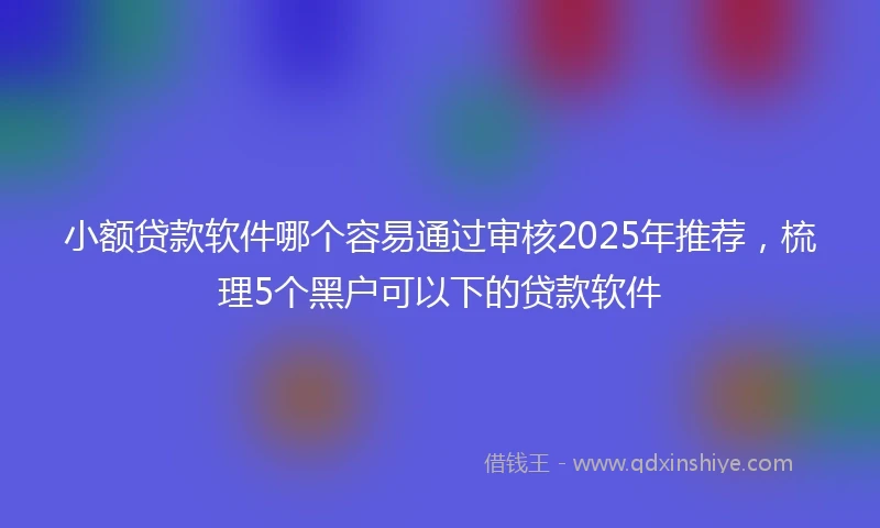 小额贷款软件哪个容易通过审核2025年推荐，梳理5个黑户可以下的贷款软件