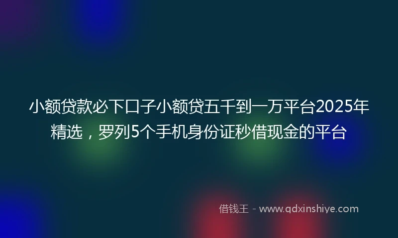 小额贷款必下口子小额贷五千到一万平台2025年精选，罗列5个手机身份证秒借现金的平台