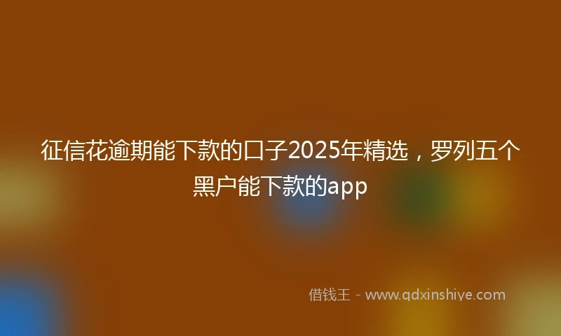征信花逾期能下款的口子2025年精选，罗列五个黑户能下款的app
