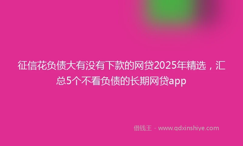 征信花负债大有没有下款的网贷2025年精选，汇总5个不看负债的长期网贷app