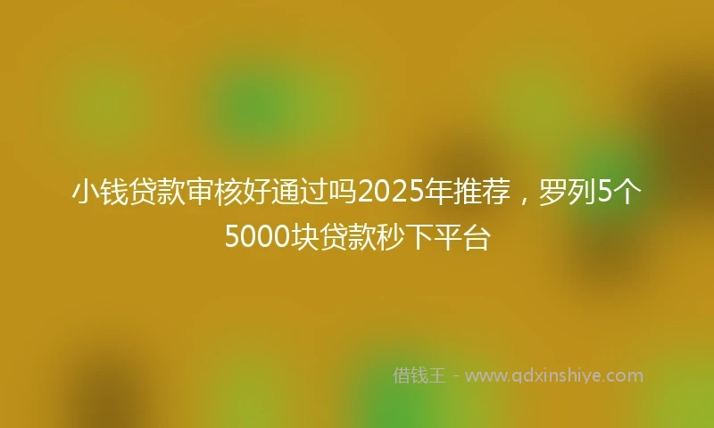 小钱贷款审核好通过吗2025年推荐，罗列5个5000块贷款秒下平台