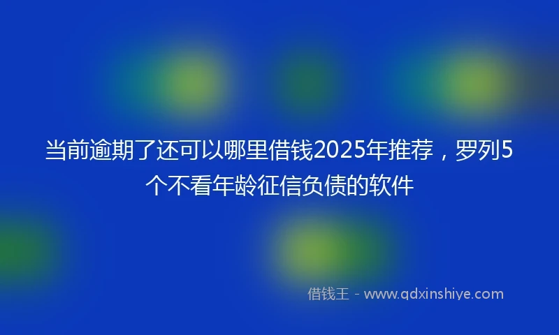 当前逾期了还可以哪里借钱2025年推荐,罗列5个不看年龄征信负债的软件