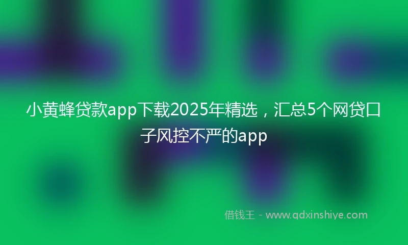 小黄蜂贷款app下载2025年精选，汇总5个网贷口子风控不严的app