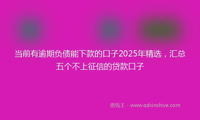 当前有逾期负债能下款的口子2025年精选，汇总五个不上征信的贷款口子