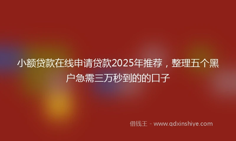 小额贷款在线申请贷款2025年推荐，整理五个黑户急需三万秒到的的口子