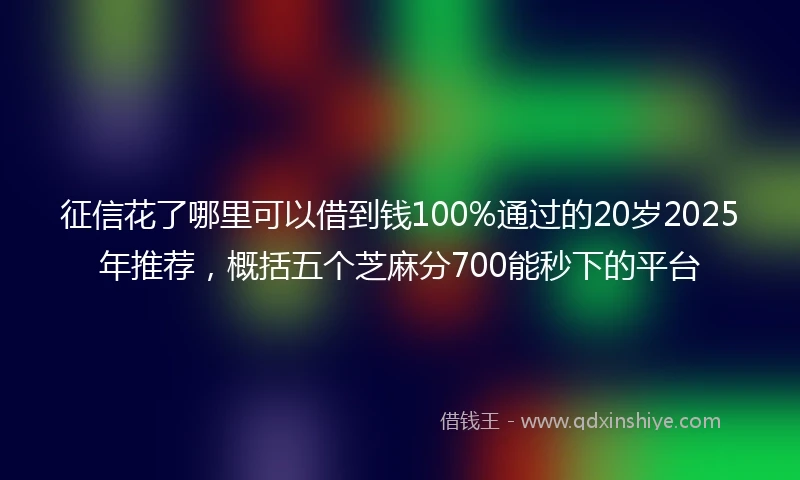 征信花了哪里可以借到钱100%通过的20岁2025年推荐,概括五个芝麻分700能秒下的平台