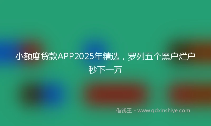 小额度贷款APP2025年精选，罗列五个黑户烂户秒下一万