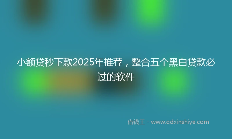 小额贷秒下款2025年推荐，整合五个黑白贷款必过的软件