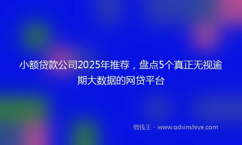 小额贷款公司2025年推荐，盘点5个真正无视逾期大数据的网贷平台