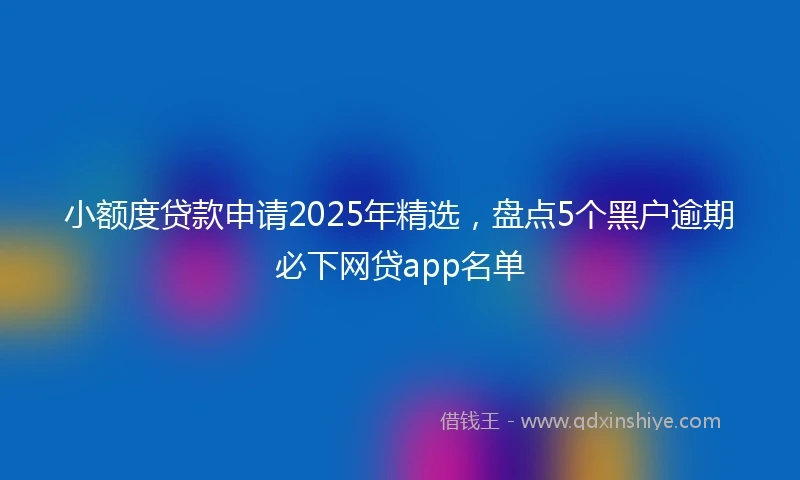 小额度贷款申请2025年精选，盘点5个黑户逾期必下网贷app名单