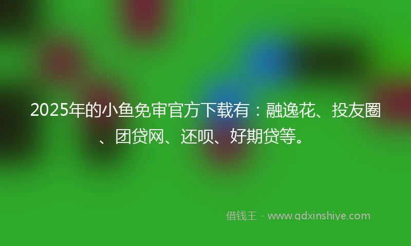 2025年的小鱼免审官方下载有：融逸花、投友圈、团贷网、还呗、好期贷等。