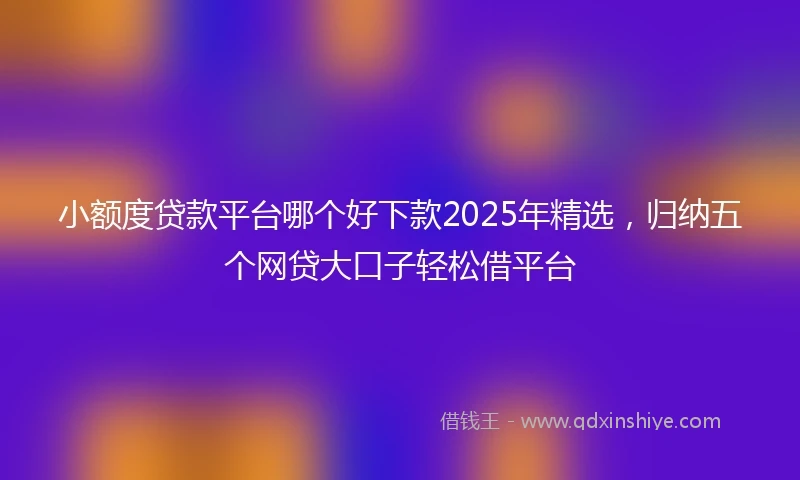 小额度贷款平台哪个好下款2025年精选，归纳五个网贷大口子轻松借平台