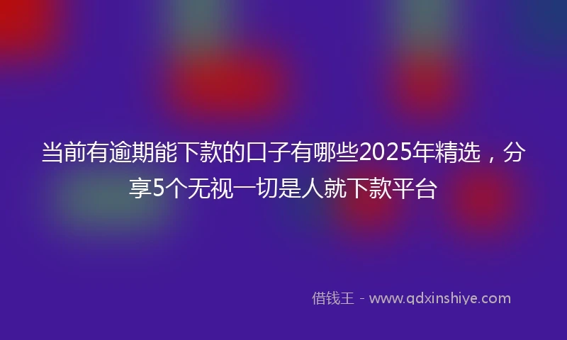 当前有逾期能下款的口子有哪些2025年精选，分享5个无视一切是人就下款平台