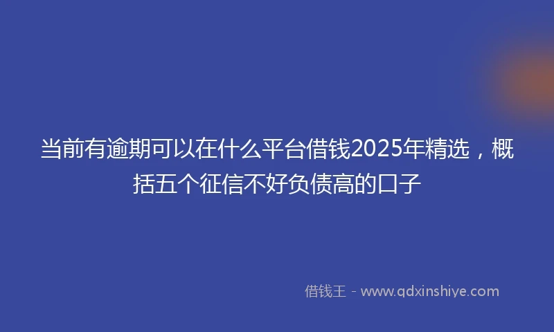 当前有逾期可以在什么平台借钱2025年精选，概括五个征信不好负债高的口子