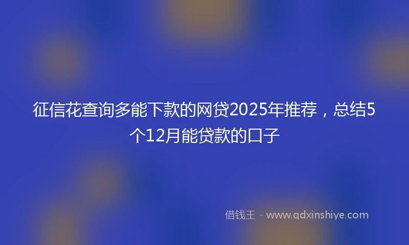 征信花查询多能下款的网贷2025年推荐，总结5个12月能贷款的口子