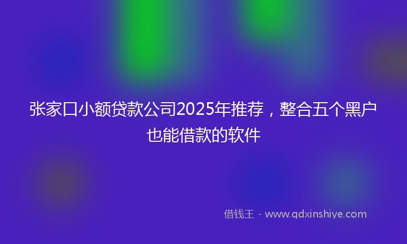张家口小额贷款公司2025年推荐，整合五个黑户也能借款的软件
