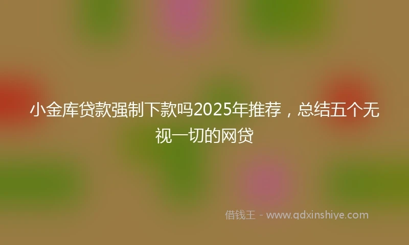 小金库贷款强制下款吗2025年推荐，总结五个无视一切的网贷