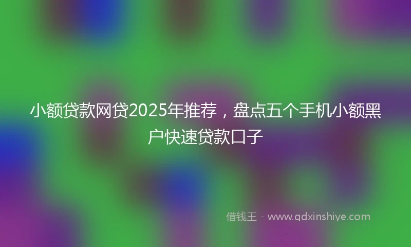 小额贷款网贷2025年推荐，盘点五个手机小额黑户快速贷款口子