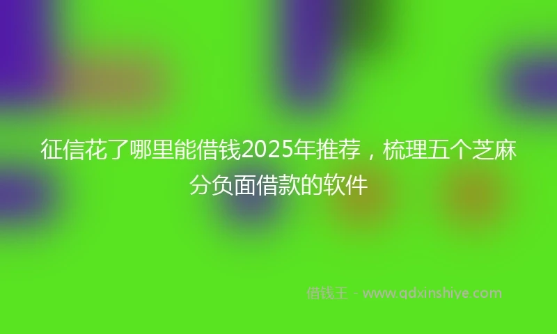 征信花了哪里能借钱2025年推荐，梳理五个芝麻分负面借款的软件