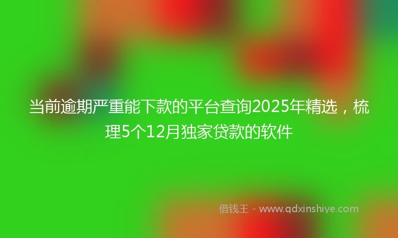 当前逾期严重能下款的平台查询2025年精选,梳理5个12月独家贷款的软件