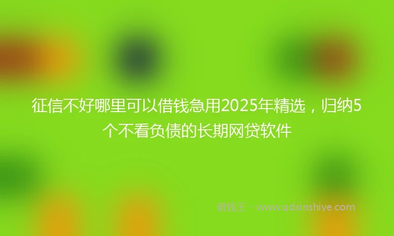 征信不好哪里可以借钱急用2025年精选，归纳5个不看负债的长期网贷软件