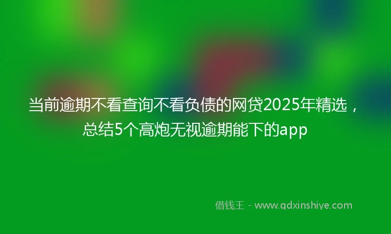 当前逾期不看查询不看负债的网贷2025年精选，总结5个高炮无视逾期能下的app