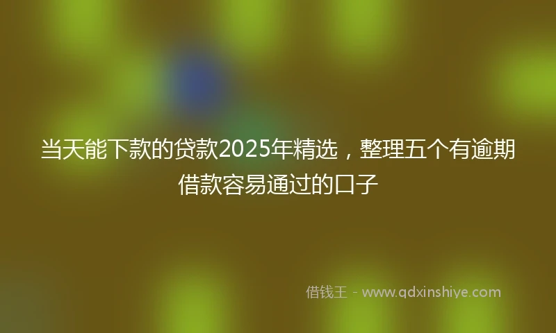 当天能下款的贷款2025年精选，整理五个有逾期借款容易通过的口子