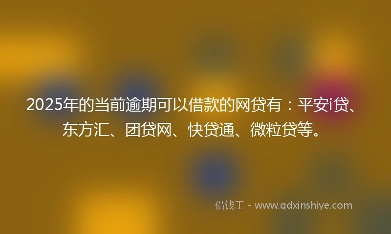 2025年的当前逾期可以借款的网贷有：平安i贷、东方汇、团贷网、快贷通、微粒贷等。