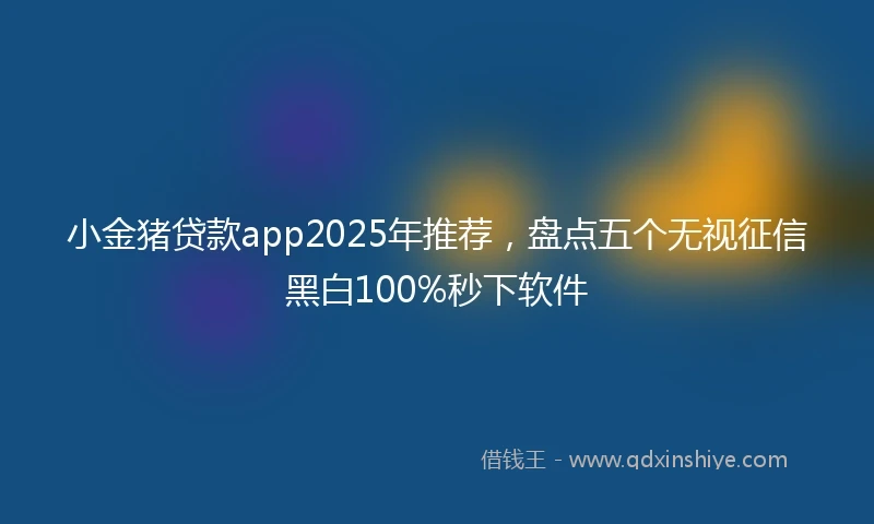 小金猪贷款app2025年推荐，盘点五个无视征信黑白100%秒下软件