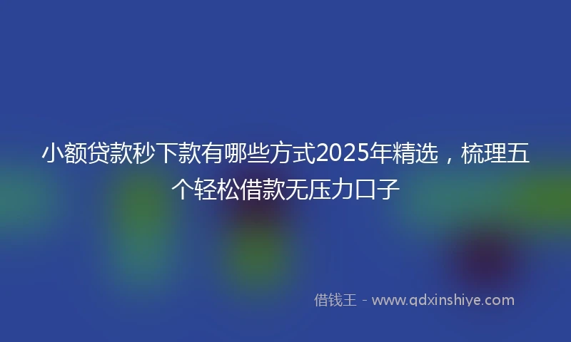 小额贷款秒下款有哪些方式2025年精选，梳理五个轻松借款无压力口子