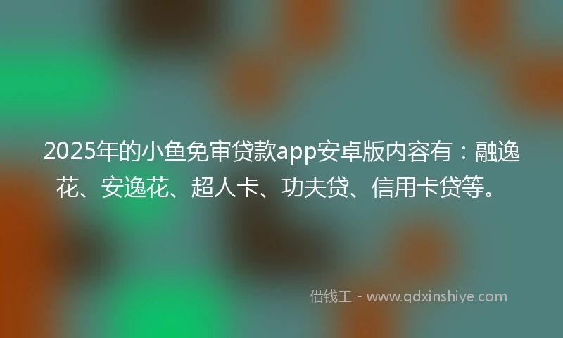 2025年的小鱼免审贷款app安卓版内容有：融逸花、安逸花、超人卡、功夫贷、信用卡贷等。